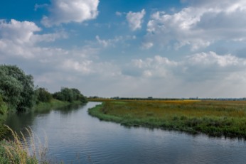 The River Hull at Eske looking south with Beverley Minster